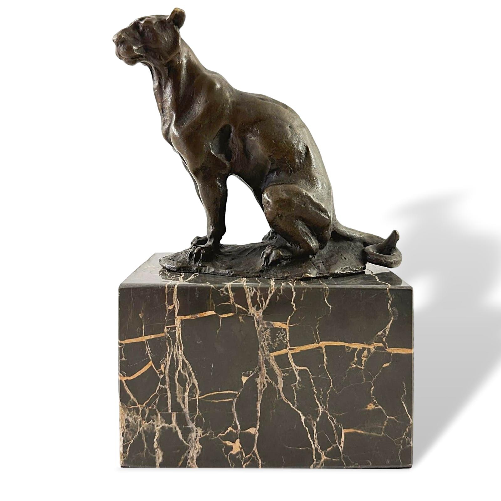 Bronsfigur Puma Panther Leopard kopia efter Louis-Albert Carvin skulptur