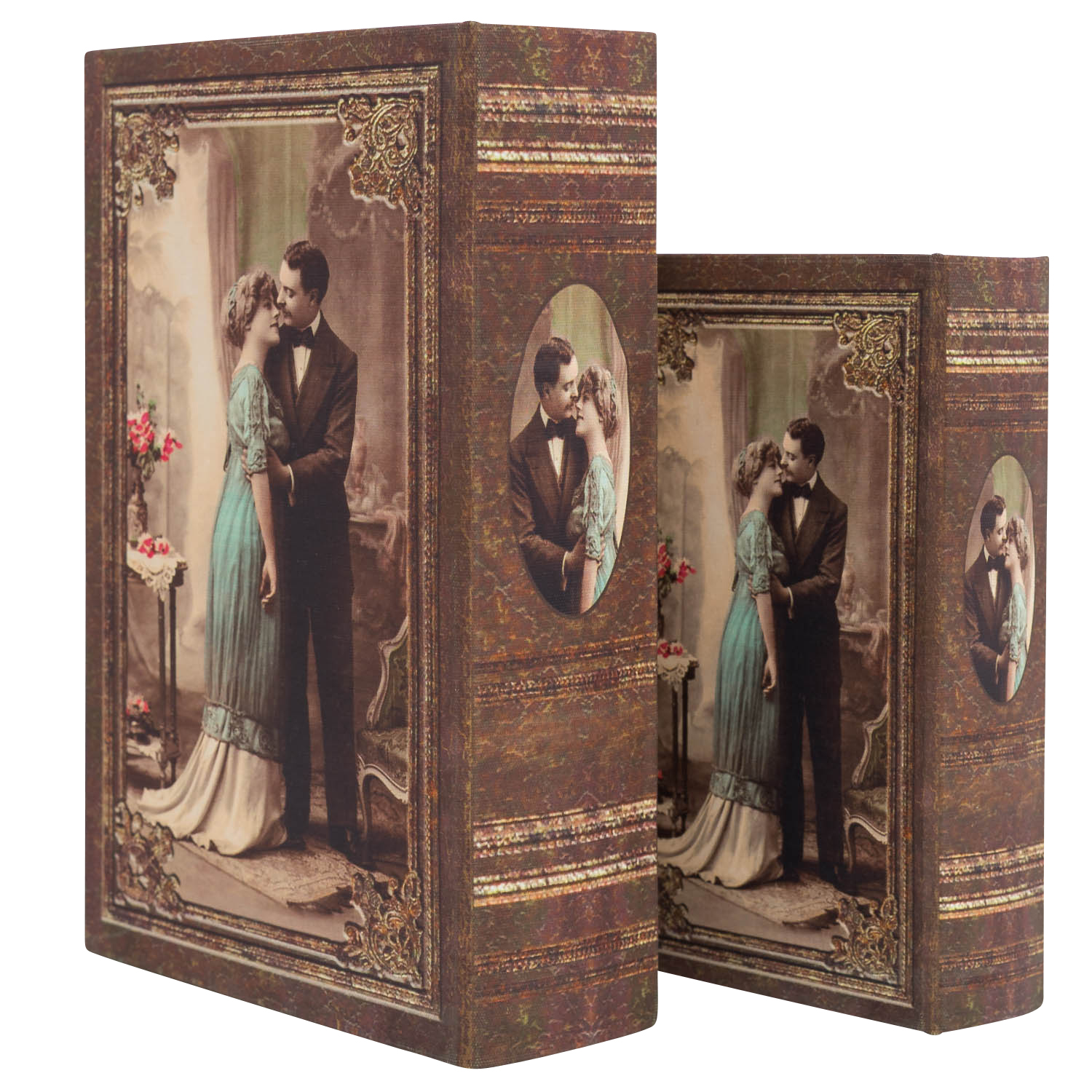 2x Buchattrappe Hochzeit Liebe Buchtresor Buchsafe Geheimsafe Box Buch