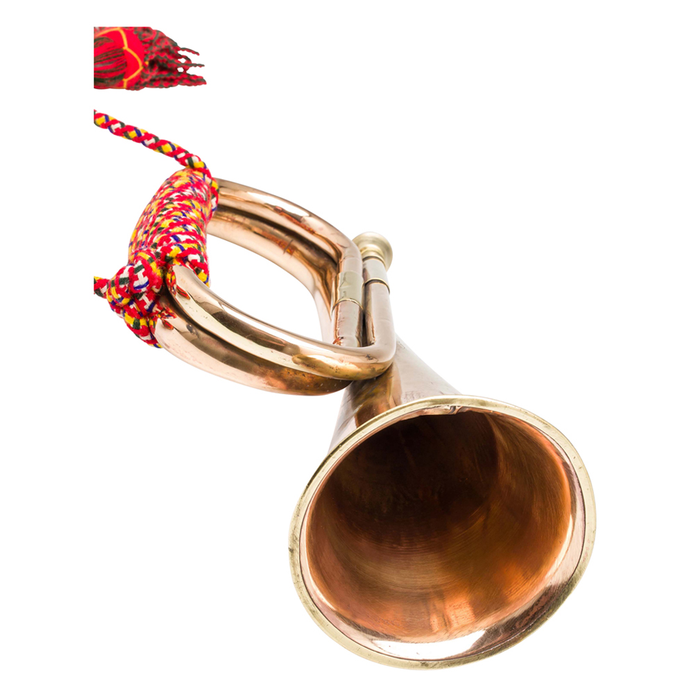 Horn Trompete Dekoration Messing 29cm antik Stil Nostalgie Jagd Jagdhorn Fanfare