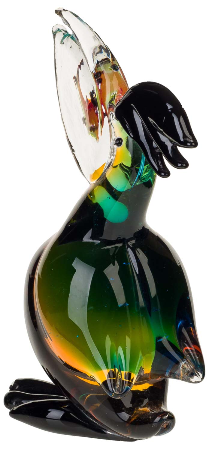 Glasfigur Figur Skulptur Pelikan Glas Glasskulptur Vogel Murano Antik-Stil 25cm