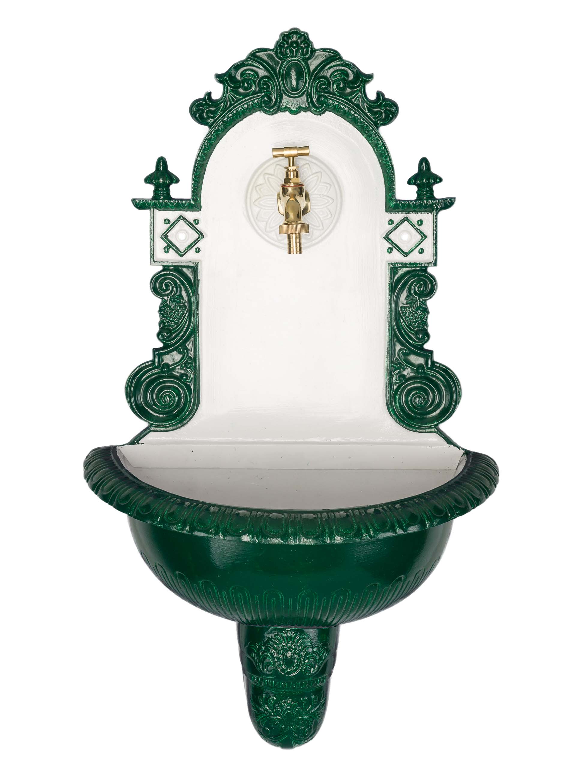 Nostalgie Waschbecken Brunnen Wandbrunnen 71,5cm Alu Garten fountain garden