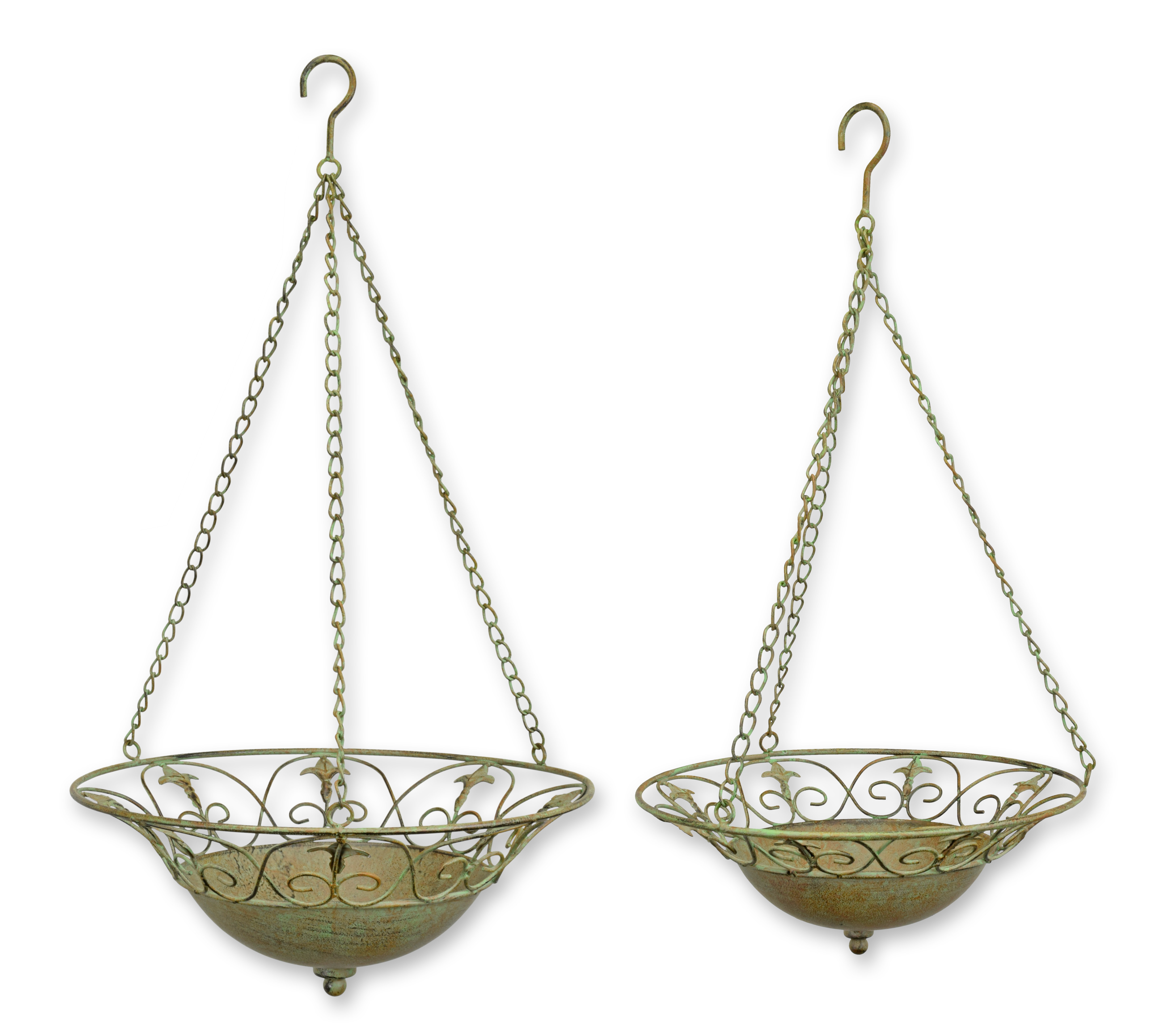 Ett par hängande järnkorgen replik retro design dekoration Bronze