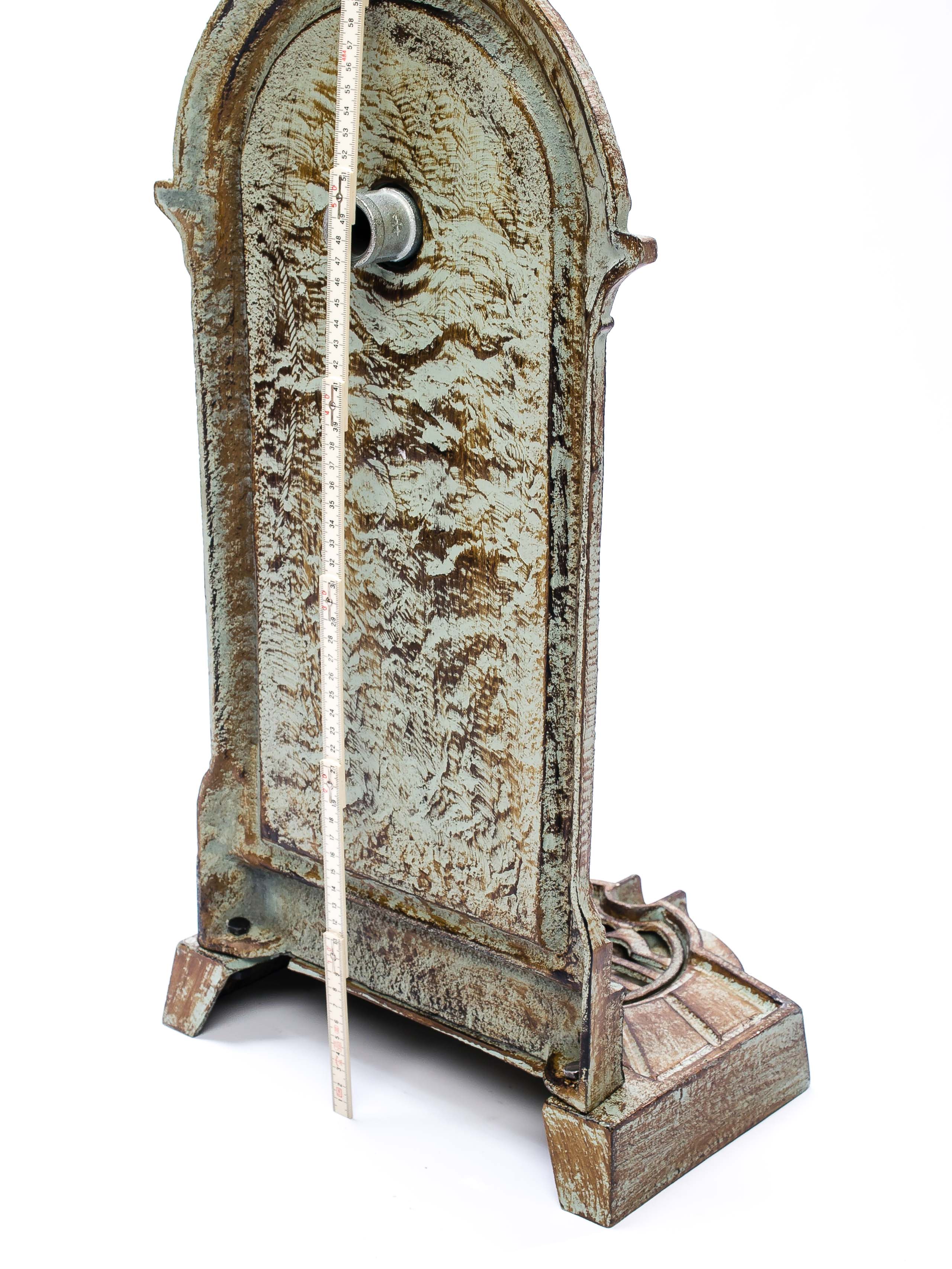 STANDBRUNNEN 64CM 11KG WASCHBECKEN BRUNNEN EISEN GRÜN WANDBRUNNEN ANTIK STIL