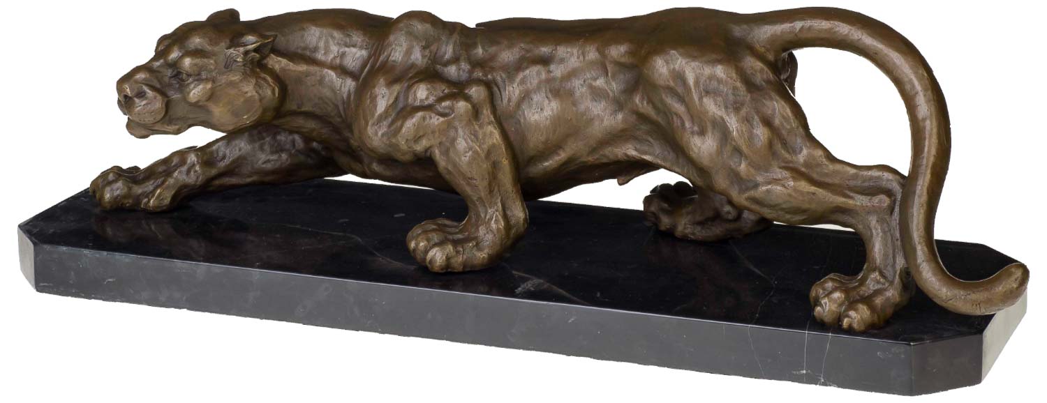 Bronzeskulptur Panther im Antik-Stil Bronze Figur Statue 65cm - 13kg