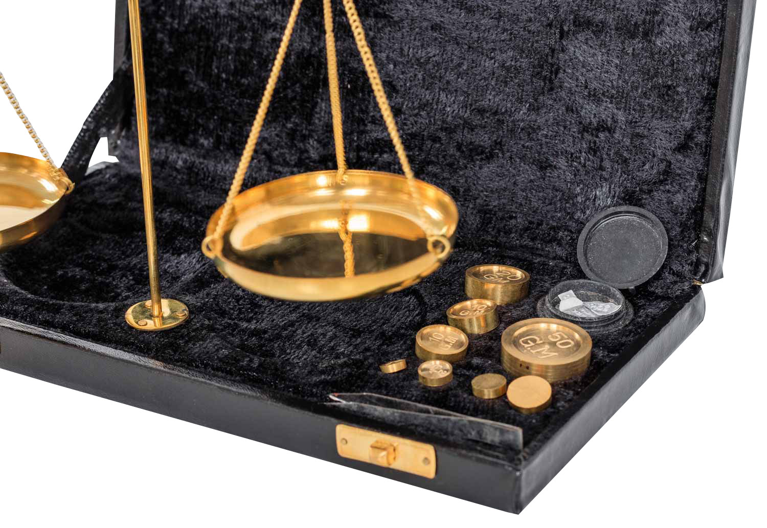 Waage Feinwaage Goldwaage im Etui Messing Apothekerwaage Antik-Stil